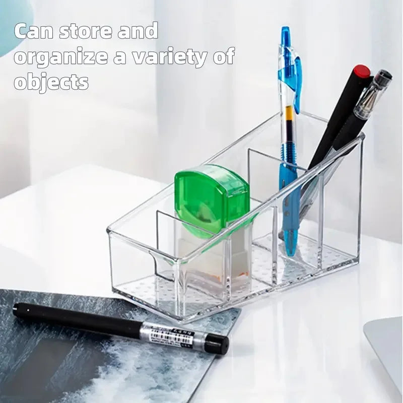 Romote Control Holder with 4 Compartments Clear Romote Holder Home Decor Kitchen Acccessories Make Up Orangizer Oasis Select
