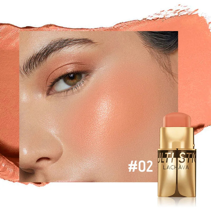 QiBest 3-in-1 Waterproof Blush Stick – Lips, Face & Eyes Multi-Use Blush Stick Oasis Select 02