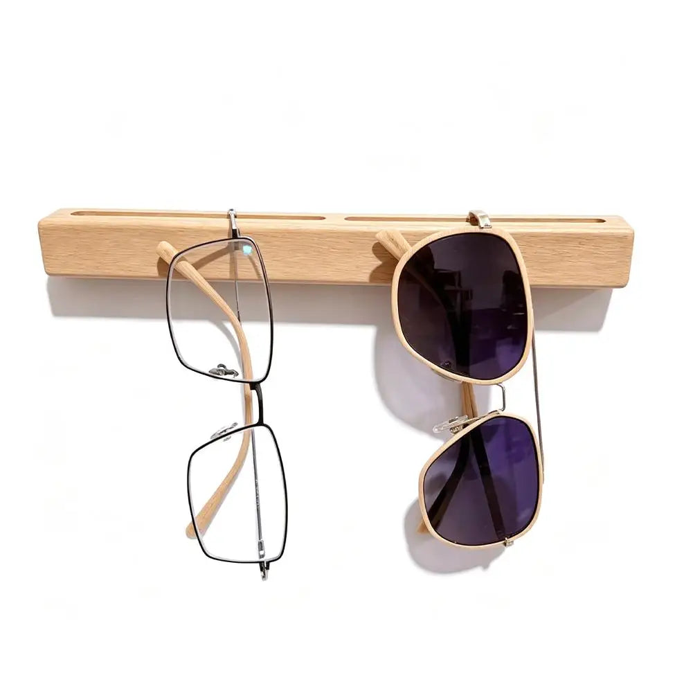 Wall-Mounted Wooden Eyeglasses & Sunglasses Holder Rack