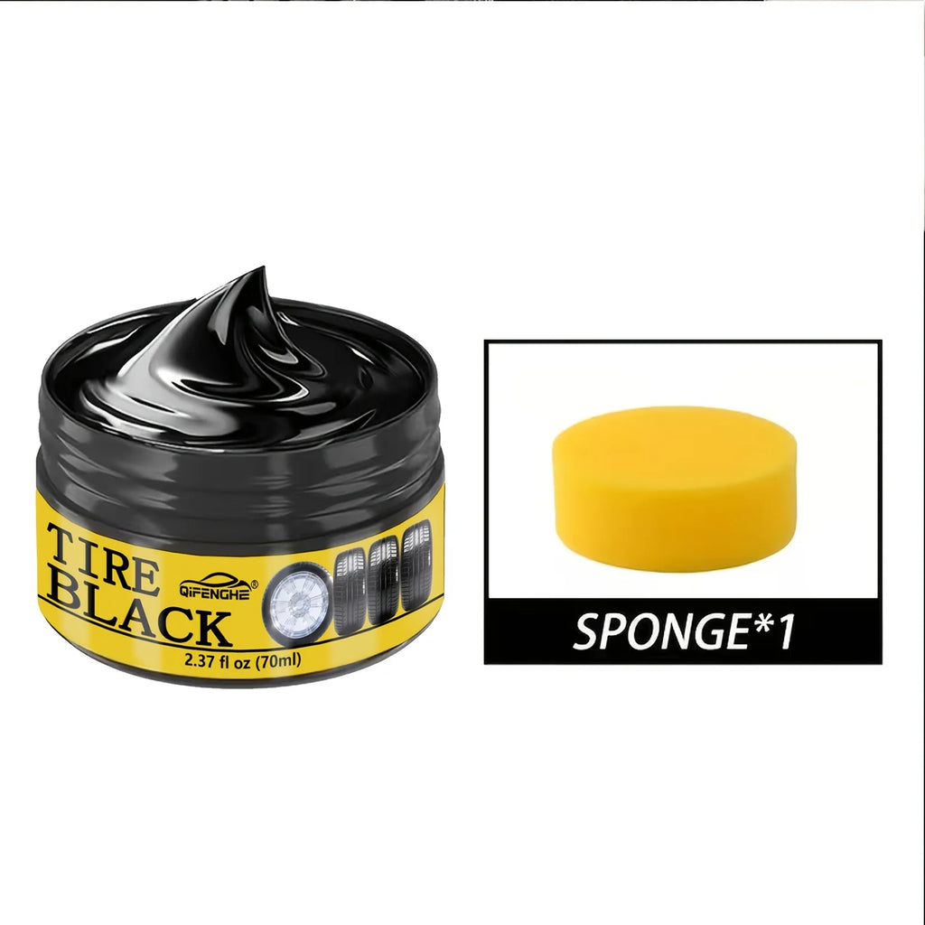 Tire Shine Paste 2.37oz – Glossy Black, Waterproof Formula Tire Shine Paste Oasis Select