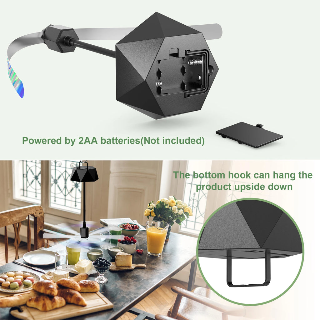 Fly Fans for Table, Soundless Fly Repellent Fan with Soft Blades and Hanging Hook, Handy for Outdoor Use Restaurant BBQ Picnic Oasis Select