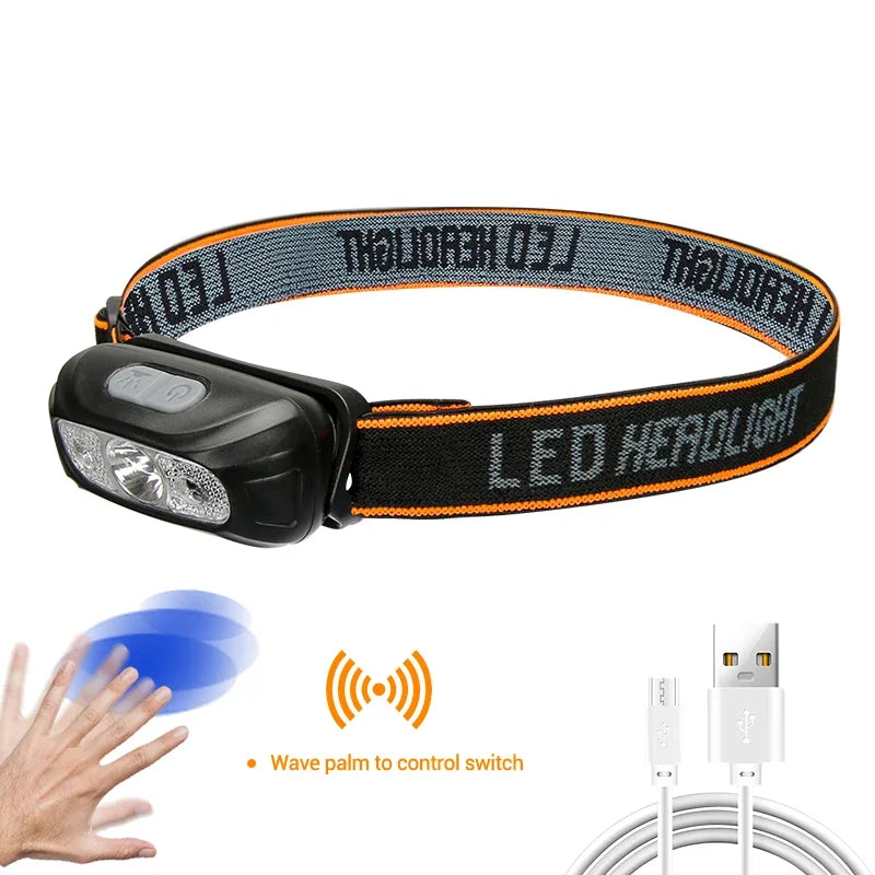 ESMARTER XPE+COB LED Headlamp 500LM 6 Modes Motion Sensor