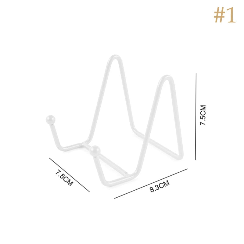 1pc Plate Display Stand Picture Easel Metal Plate Stands Holder Display Pictures Frame Photo Decorative Plate Dish Tabletop Arts Oasis Select 1