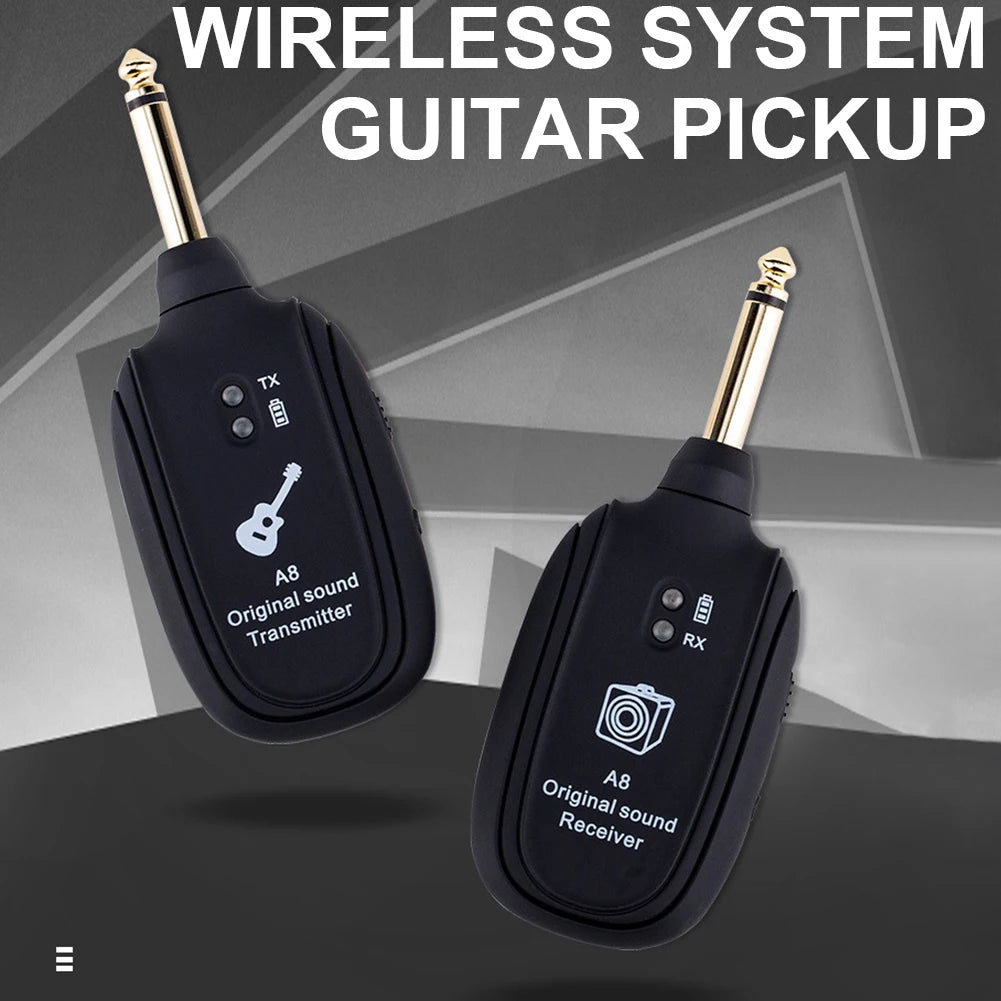 A8 UHF Wireless Guitar System – Transmitter & Receiver Rechargeable Wireless Guitar System Oasis Select