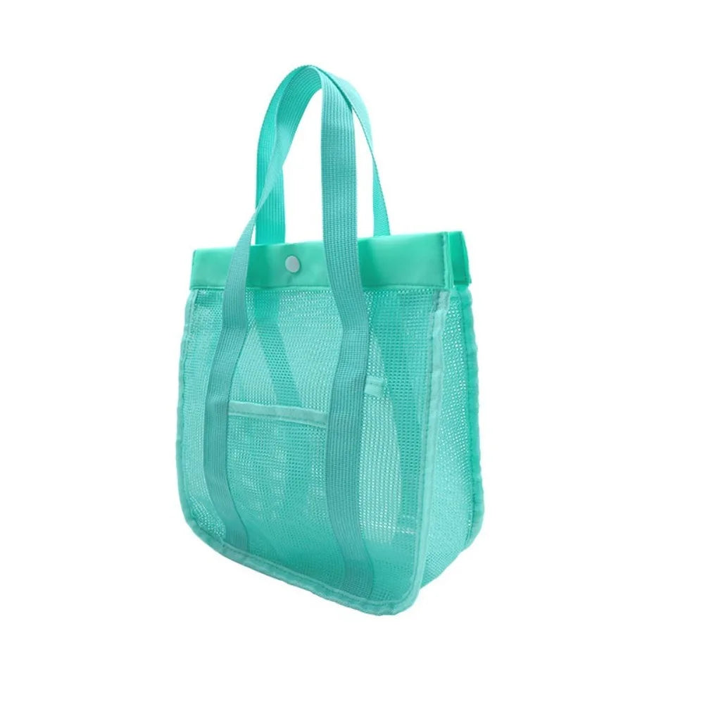 Bath Bag Large Capacity Mesh Beach Bag Visible Breathable Mesh Handbag Portable Quick Dry Swimming Washbag Shower Oasis Select Green L
