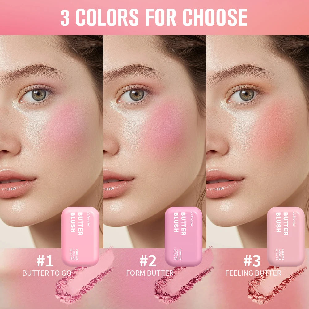 Makeup Powder Blush Waterproof And Sweat-proof High Pigment Long Lasting Pink Cream Blush Cosmetics Palette Powder Korean Makeup Oasis Select