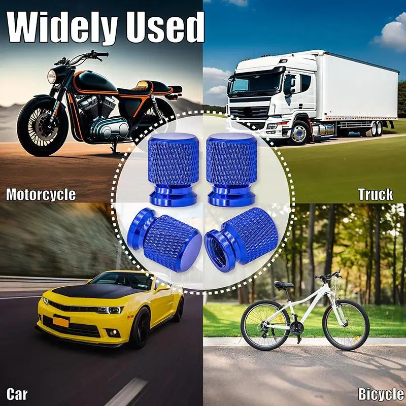 Tire Valve Stem Caps, Anodized Aluminum Wheel Valve Covers Accessories, Universal For Cars, SUVs, Bikes, Trucks And Motorcycles Oasis Select