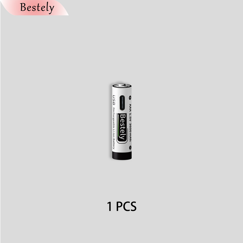 New USB-C 1.5v AAA 3600mAh Rechargeable Lithium ion Battery,Rechargeable AAA Li-ion Type-C Battery,2000 times cycle with Cable Oasis Select 1 pcs Battery