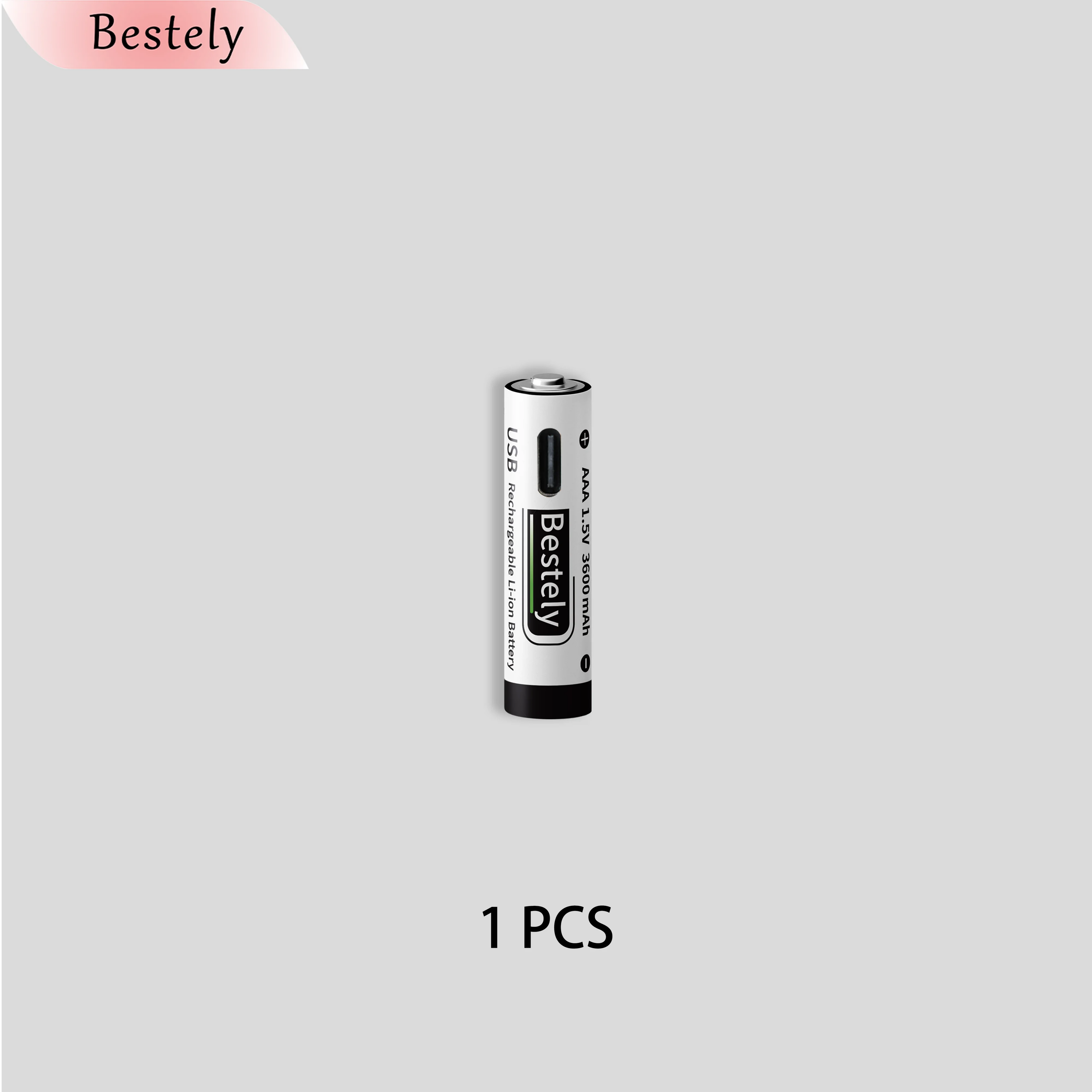 New USB-C 1.5v AAA 3600mAh Rechargeable Lithium ion Battery,Rechargeable AAA Li-ion Type-C Battery,2000 times cycle with Cable Oasis Select 1 pcs Battery