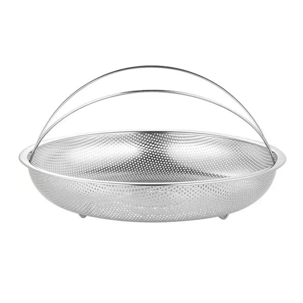 Stainless Steel Steaming Tray & Drain Basket with Handles