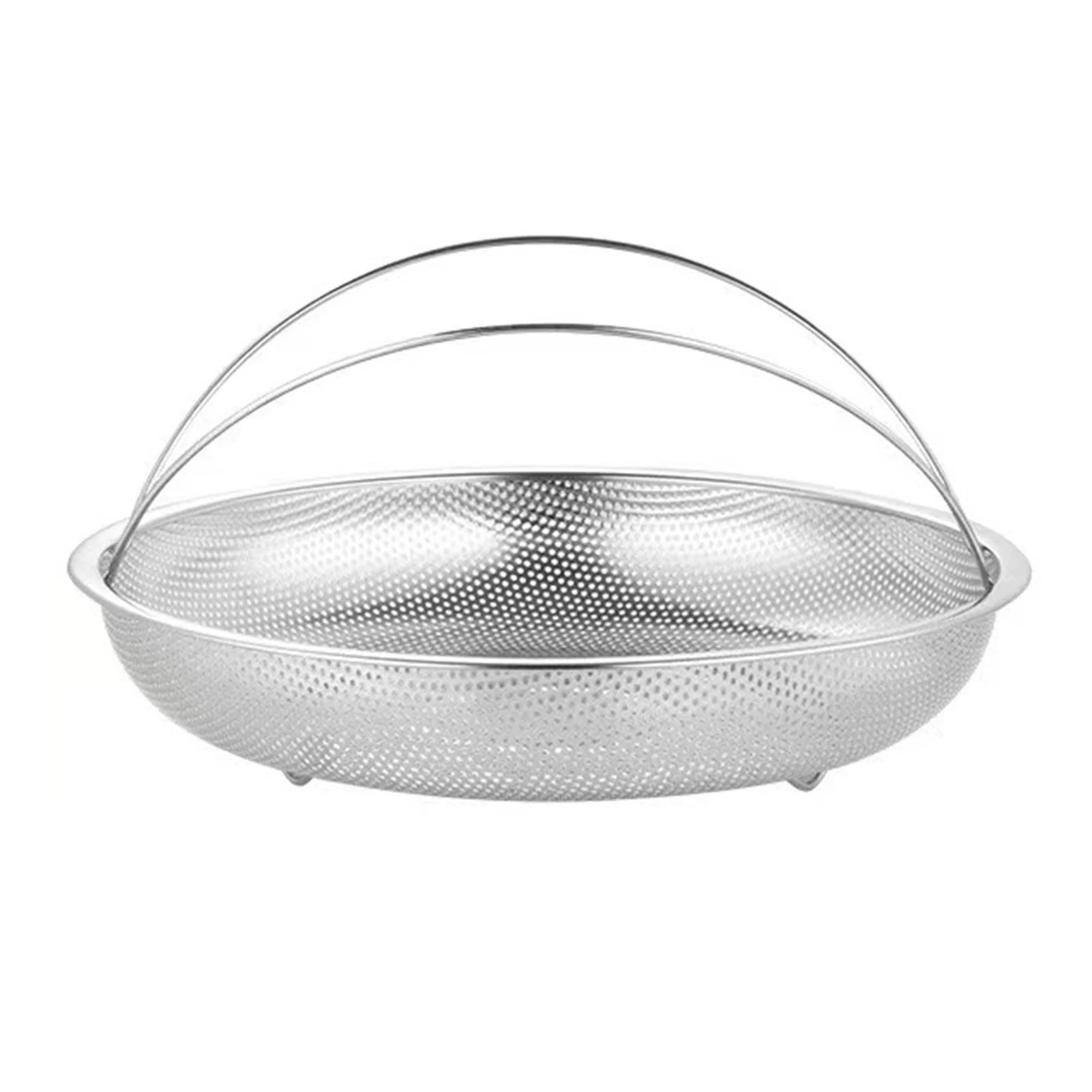 Stainless Steel Steaming Tray & Drain Basket with Handles