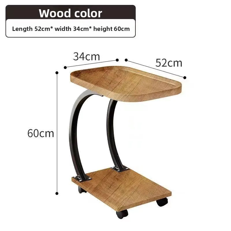 Multi-functional Sofa side table removable mini small coffee table small table with wheels sturdy and durable Oasis Select Log color C