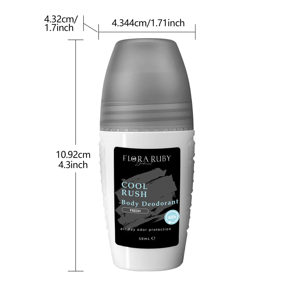 Flora Ruby Light Grey Series Deodorant Roll On All-purpose Deodorant Roll Aluminum Free Easy To Carry 50g Oasis Select