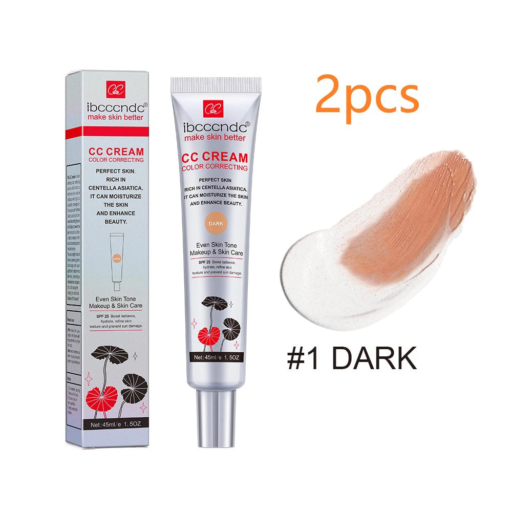 45/15ml Color Correcting CC Cream Moisturizing Waterproof Sweat-proof Makeup Before Concealer Lasting Makeup Change CC Cream Oasis Select 2pcs Dark
