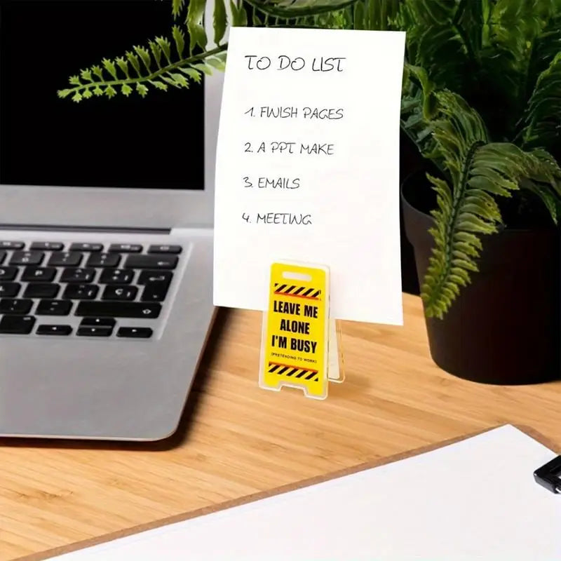 Note Holder For Desk Warning Sign Shaped Desktop Message Clip Funny Sticky Note Holder For Desk Number Card Display Acrylic Clip Oasis Select