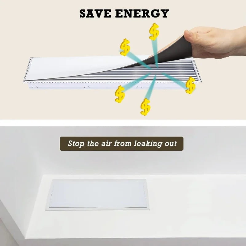 Strong Magnetic Vent Covers for Home Floor Standard Air Registers 5.5×12 inch 1PCS Ventilation Cover Flexible Magnet Sheet Oasis Select