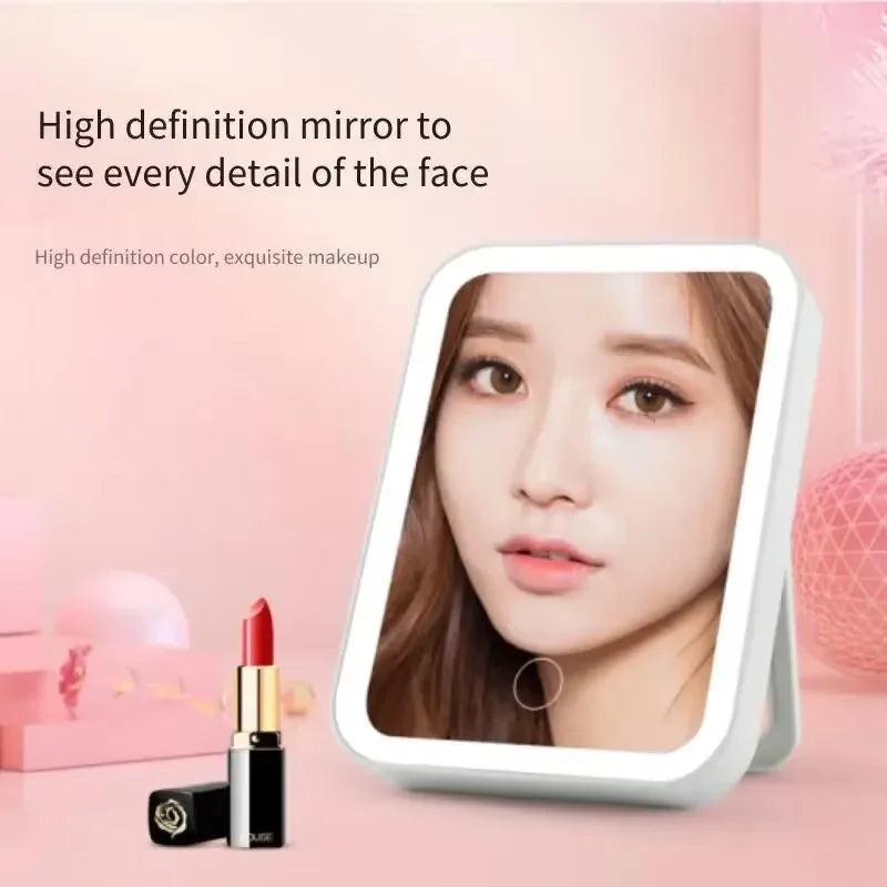 Makeup Mirror USB Rechargeable Portable Compact LED Vanity Mirror with Touch Screen Dimming Makeup Mirror Oasis Select