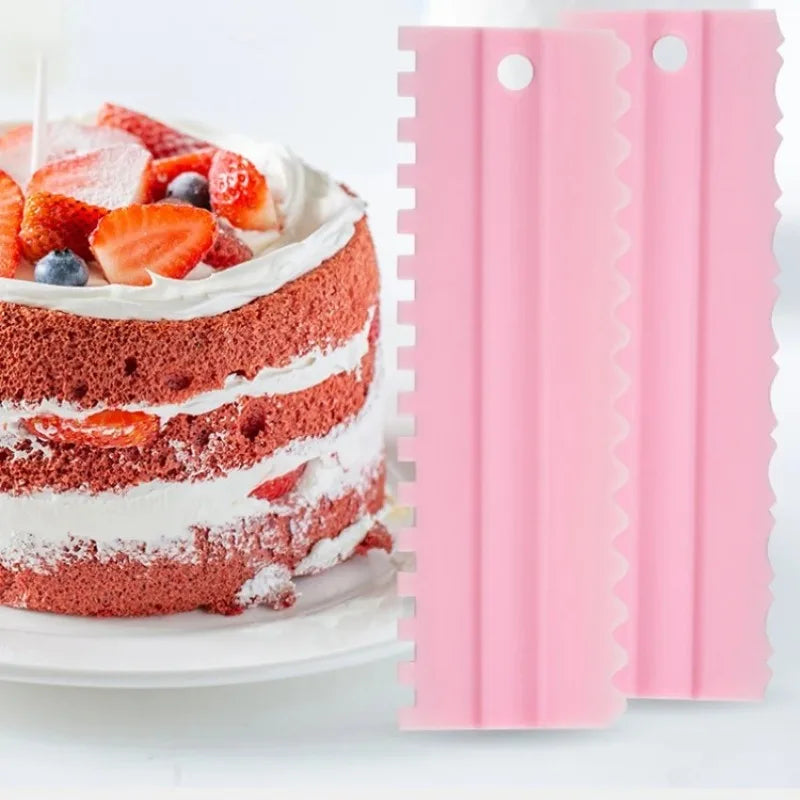 4Pcs/Set PP Cream Scraper Cake Icing Smoother Combs Spatulas DIY Pastry Decorating Baking Tool Bakery Accessories Oasis Select