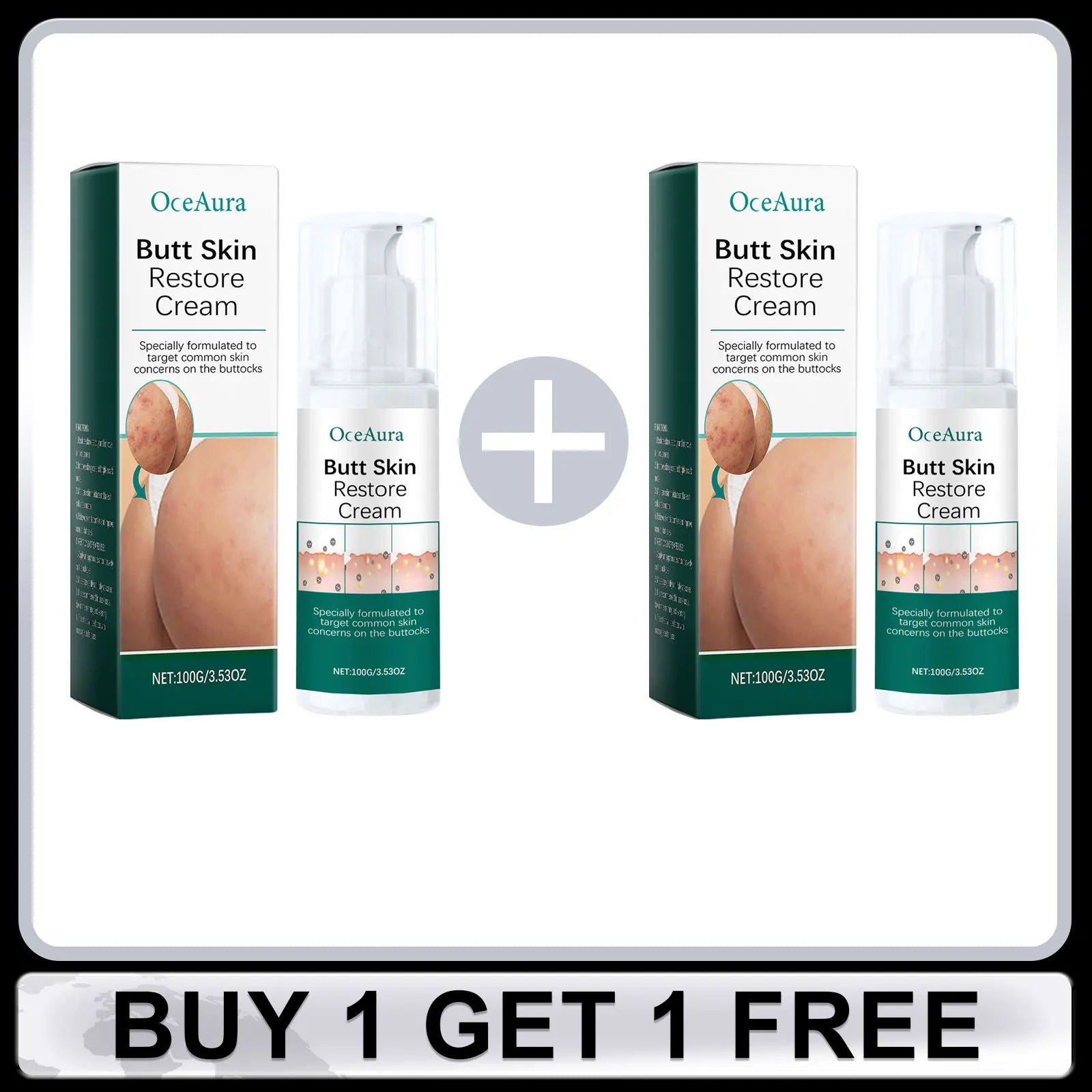 OCEAURA Butt Care Cream Lightens Dark Spots Reduce Melanin Improve Skin Elasticity Even Skin Tone Brightening Firming Hip Care Oasis Select Buy 1 Get 1 Free
