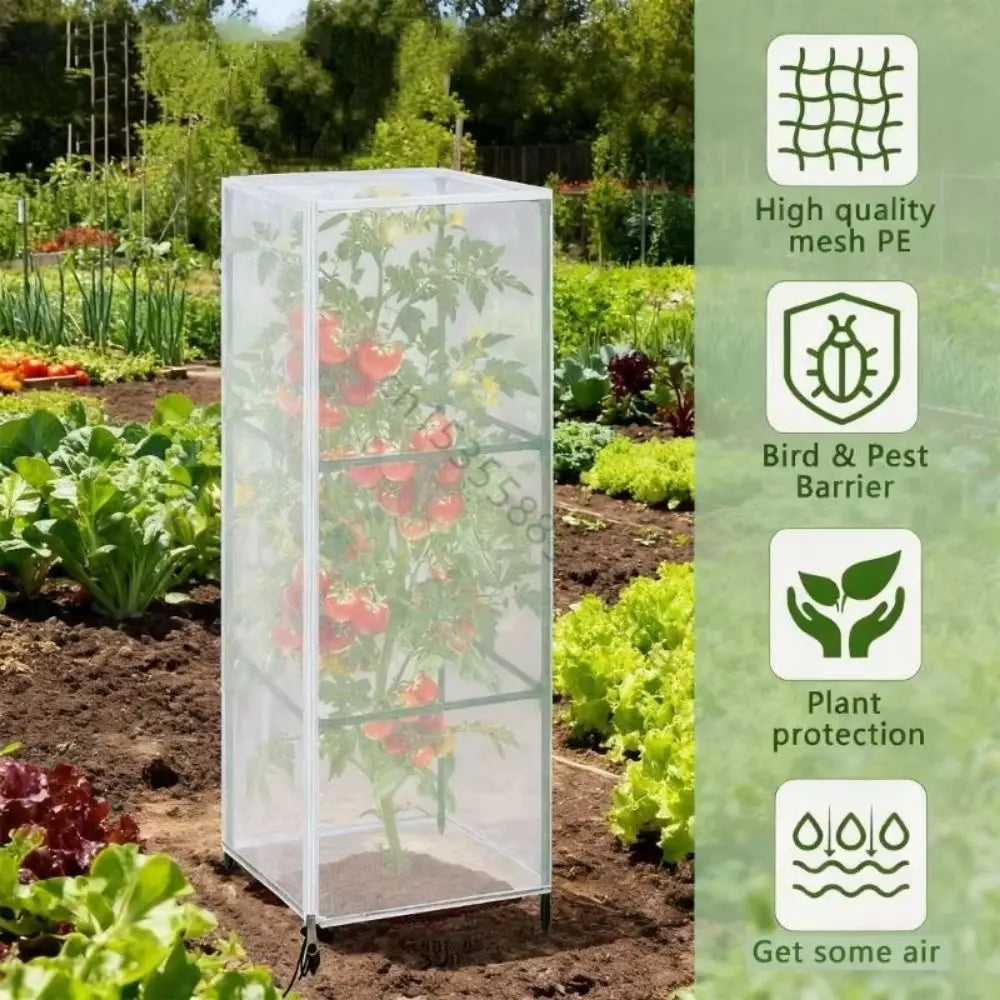 Fine Mesh Plant Netting Cover Zipper Closure Square/Round Shape Bird Barrier Net Tear Resistant Drawstring Plant Protection Net Oasis Select