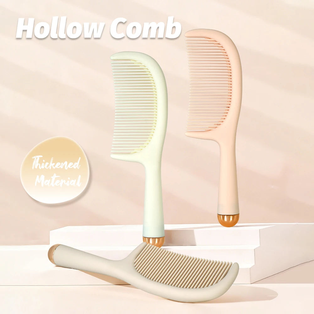 Luxury Beige Handle Comb – Ergonomic Gold Capped Salon Comb