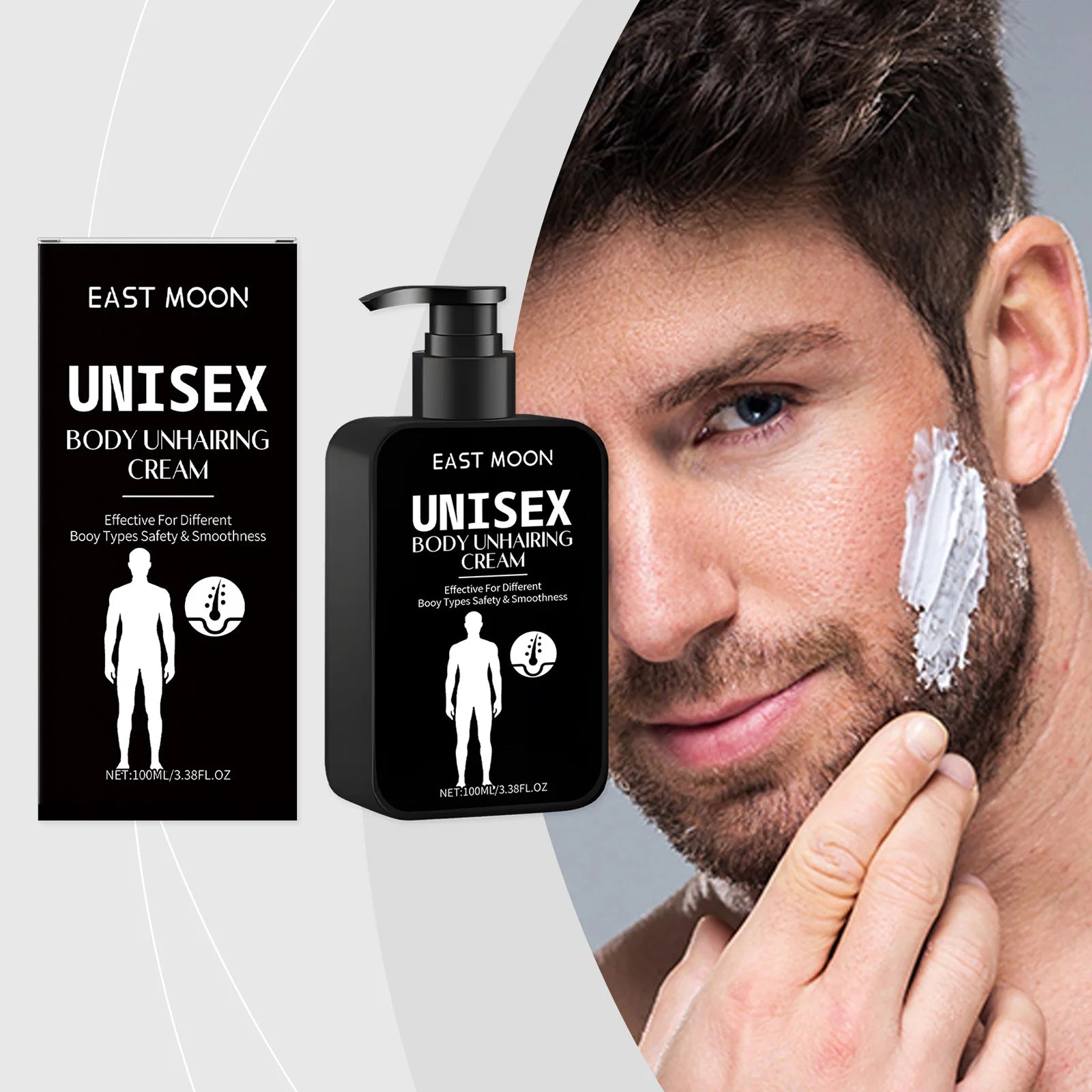 East Moon Painless Hair Removal Cream & Growth Inhibitor 100ml Hair Removal Cream Oasis Select