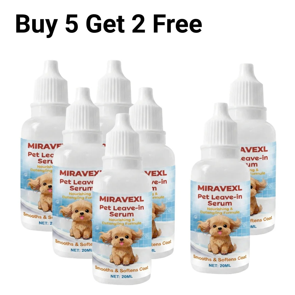 Dog & Cat Leave-In Serum - Detangling & Hydrating Pet Conditioner, Anti-Frizz Grooming Formula for Soft, Smooth & Shiny Coats Oasis Select 7PCS