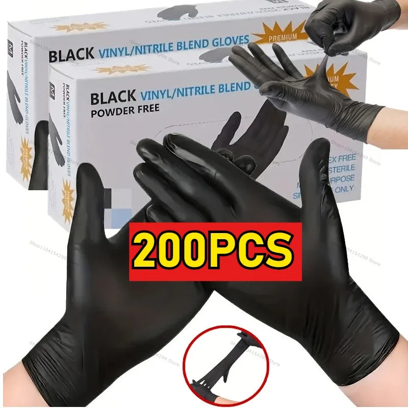 Black Disposable Nitrile Gloves Latex & Powder Free for Tattooing Manicures Salon Cleaning Disposable Apparel Oasis Select