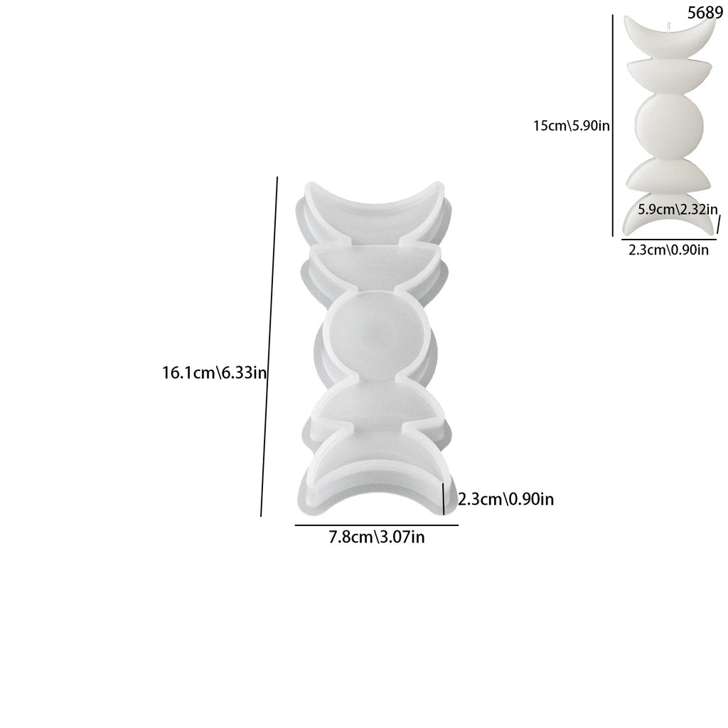 3D Decoration Candle Silicone Mold DIY Aromatherapy Candle Gift Sun Moon Star Moon Decoration Mold Home Gift Oasis Select B