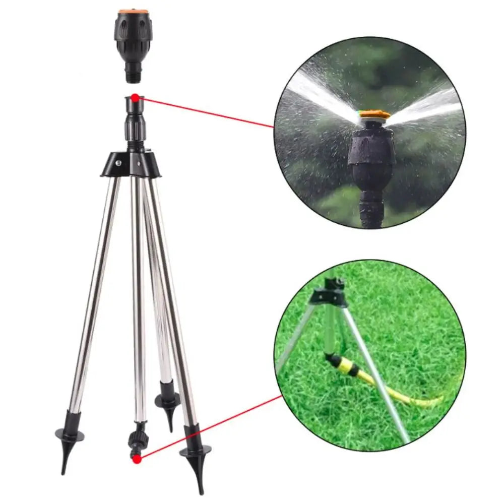 360°Rotary Tripod Sprinkler Telescopic Adjustable Range Lawn Watering Sprinkler Standing Automatic Irrigation Sprinkler Head Oasis Select