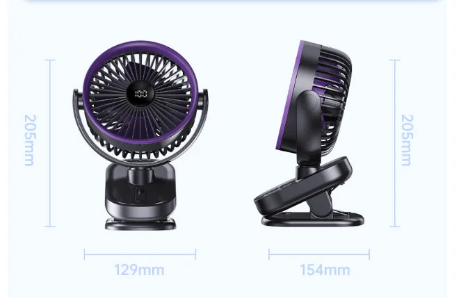 URGGU Clip-On Wall Fan | 100 Speeds & 120° Oscillation