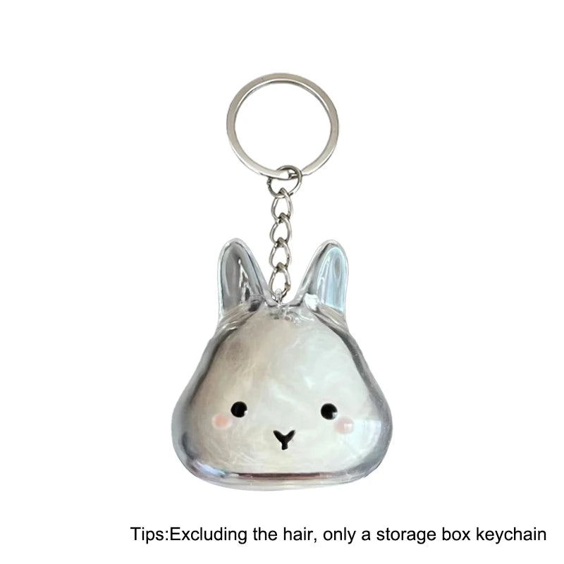 Rabbit Hair Storage Box Pendant Keychain Pet Hair Keepsake Box Pet Memorial Collection Box Bag Pendant DIY Decoration Gift Oasis Select A1