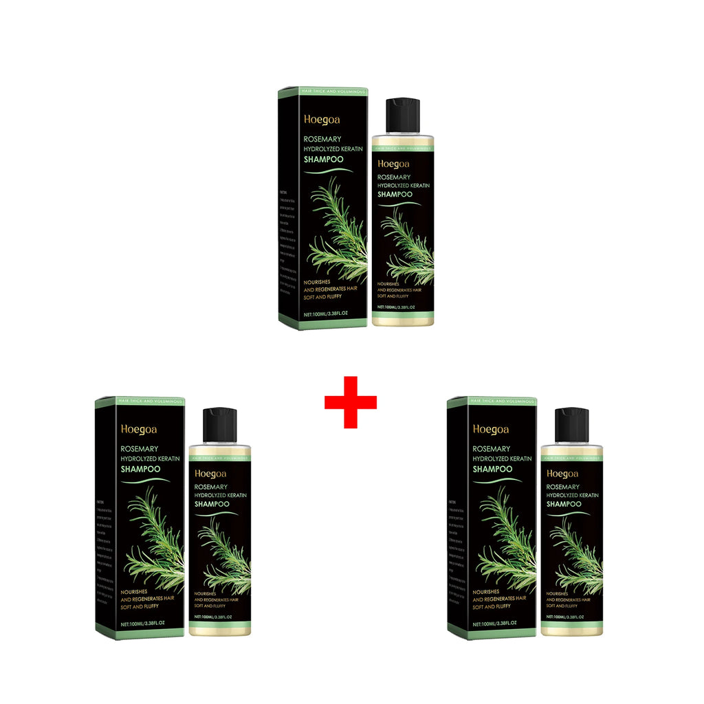 Rosemary Hydrolyzed Keratin Shampoo Nourushes Regenerate Hair Fluffy Oil Control Cleansing Scalp Refreshing Thickening Shampoo Oasis Select 3pcs