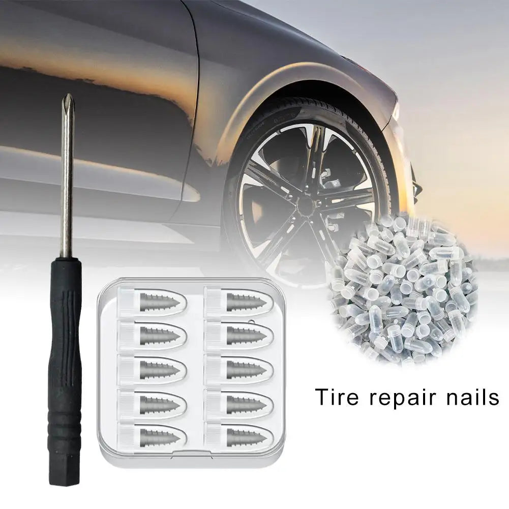 Vacuum Car Tyre Repair Rubber Nail Set Universal Tire Screw Tubeless Repair Tools Kit Car Motorcycle Truck Accessories Oasis Select
