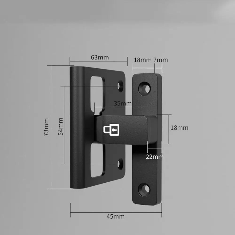 Luminous Door Buckle Zinc Alloy Non Perforated Anti-theft Door Latch 90°/180° Sliding Door Lock Positioning Latch Door Hardware Oasis Select Style 5