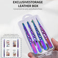 4PCS boxed high-precision stainless steel hollow iron tower tweezers, 96 clip eyebrow trimming set Oasis Select PURPLE
