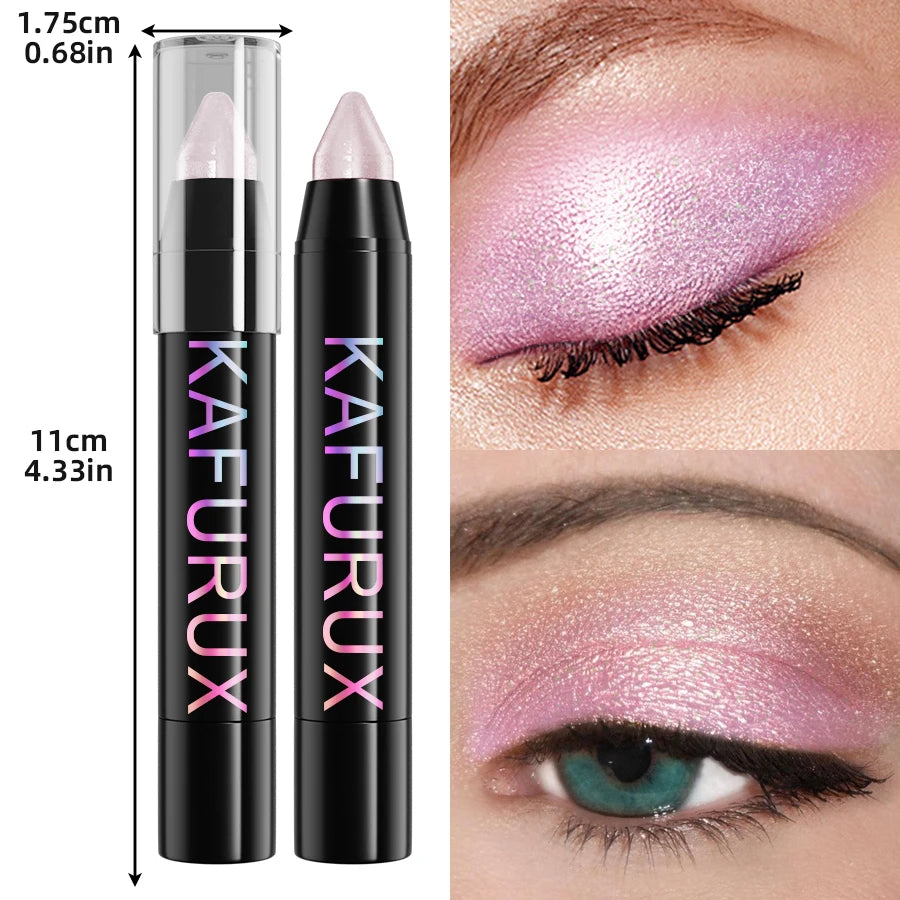 KAFURUX 25-Color Glitter Eyeshadow Pencil – Waterproof & Matte