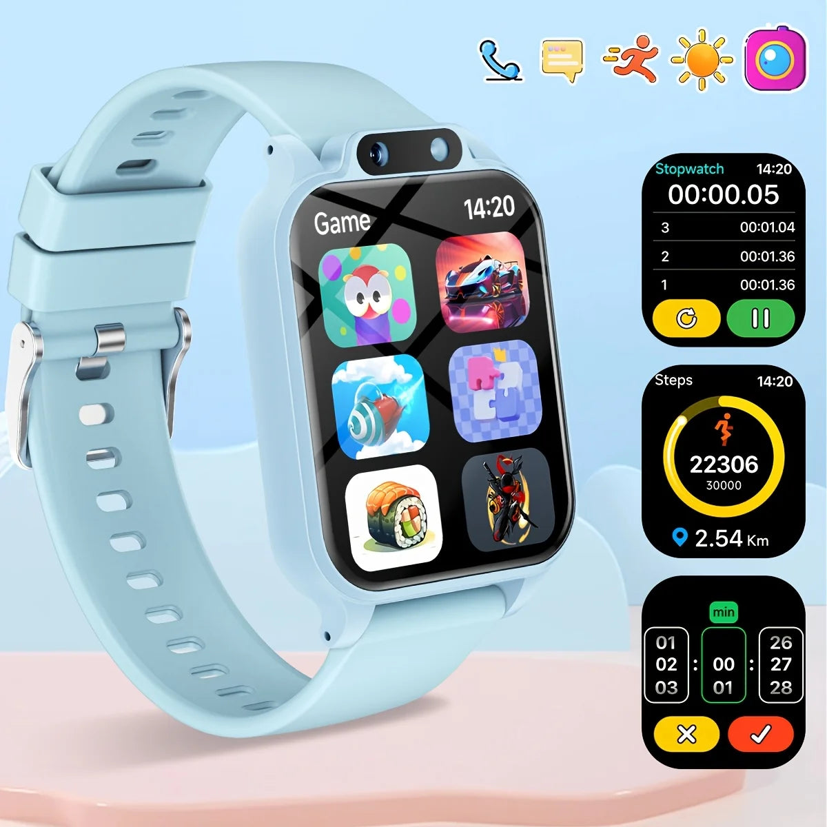 Kids' Smart Watch – 18 Educational Games, Camera & Pedometer