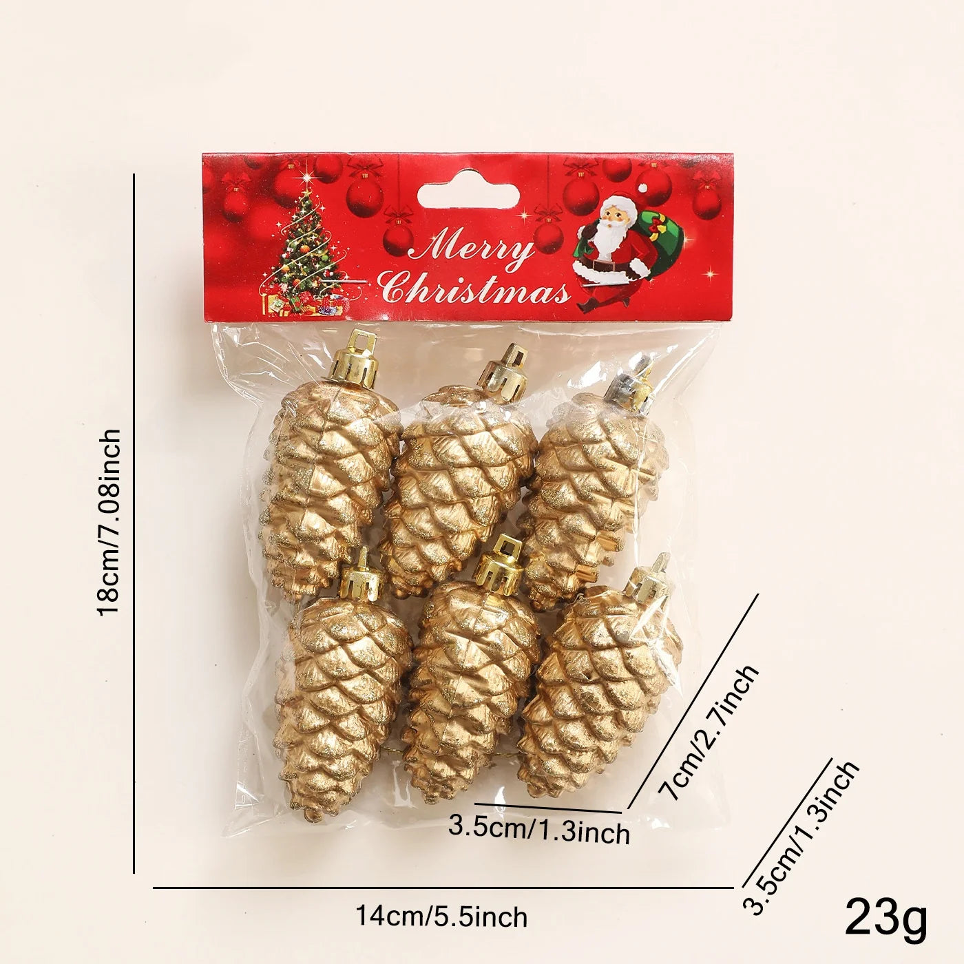 Retro Gold Glitter Christmas Pine Cone Ball Ornaments Star Hanging Pendants Merry Christmas Decoration for Home Xmas Tree Decor Oasis Select Pinecone B
