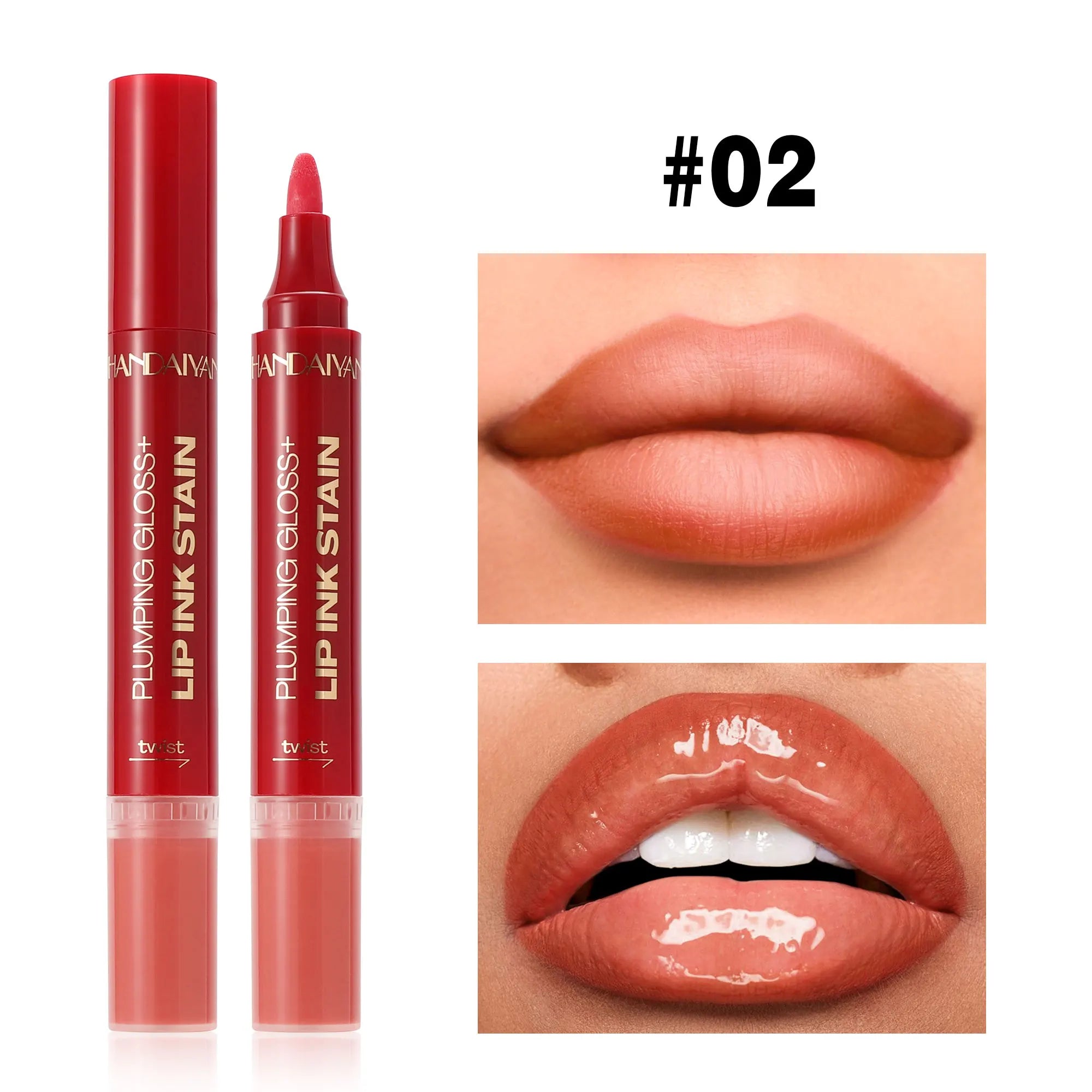 Handaiyan 2-in-1 Liquid Lip Liner & Gloss – Waterproof, Long-Lasting
