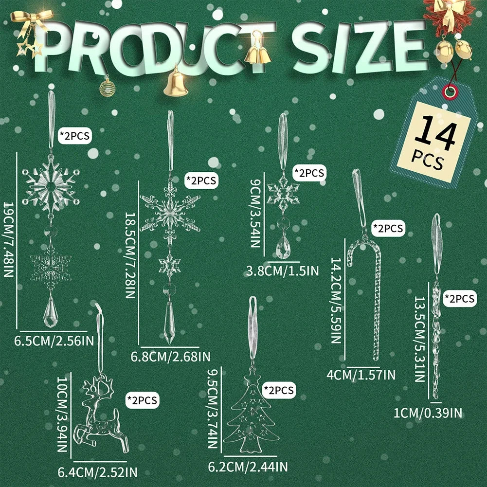 For Christmas Tree Acrylic Christmas Decorations Clear Christmas Themed Acrylic Ornament Set Tree Easy To Hang Oasis Select