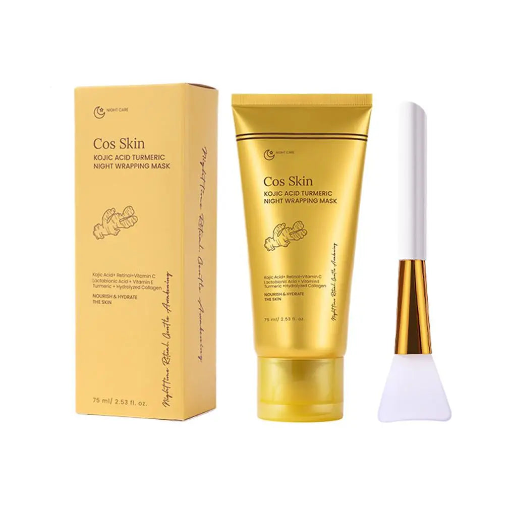 Kojic Acid Turmeric Overnight Wrapping Peel Off Mask Kit Nourish Hydrolyzed Collagen Glowing Skin Refresh Skin Firming Skincare Oasis Select 75ML