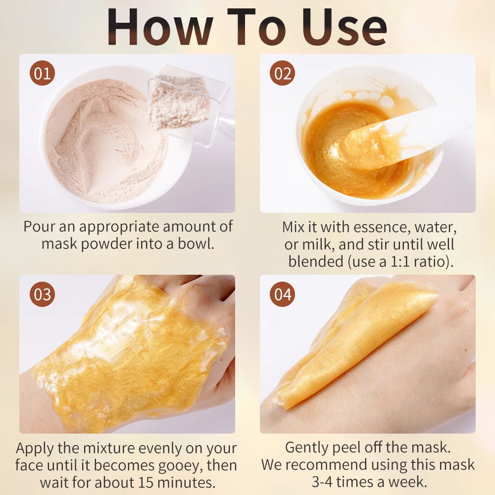 24K Gold Anti-Aging Jelly Mask Powder – Peel-Off Hydro Face Mask Peel-Off Face Mask Oasis Select