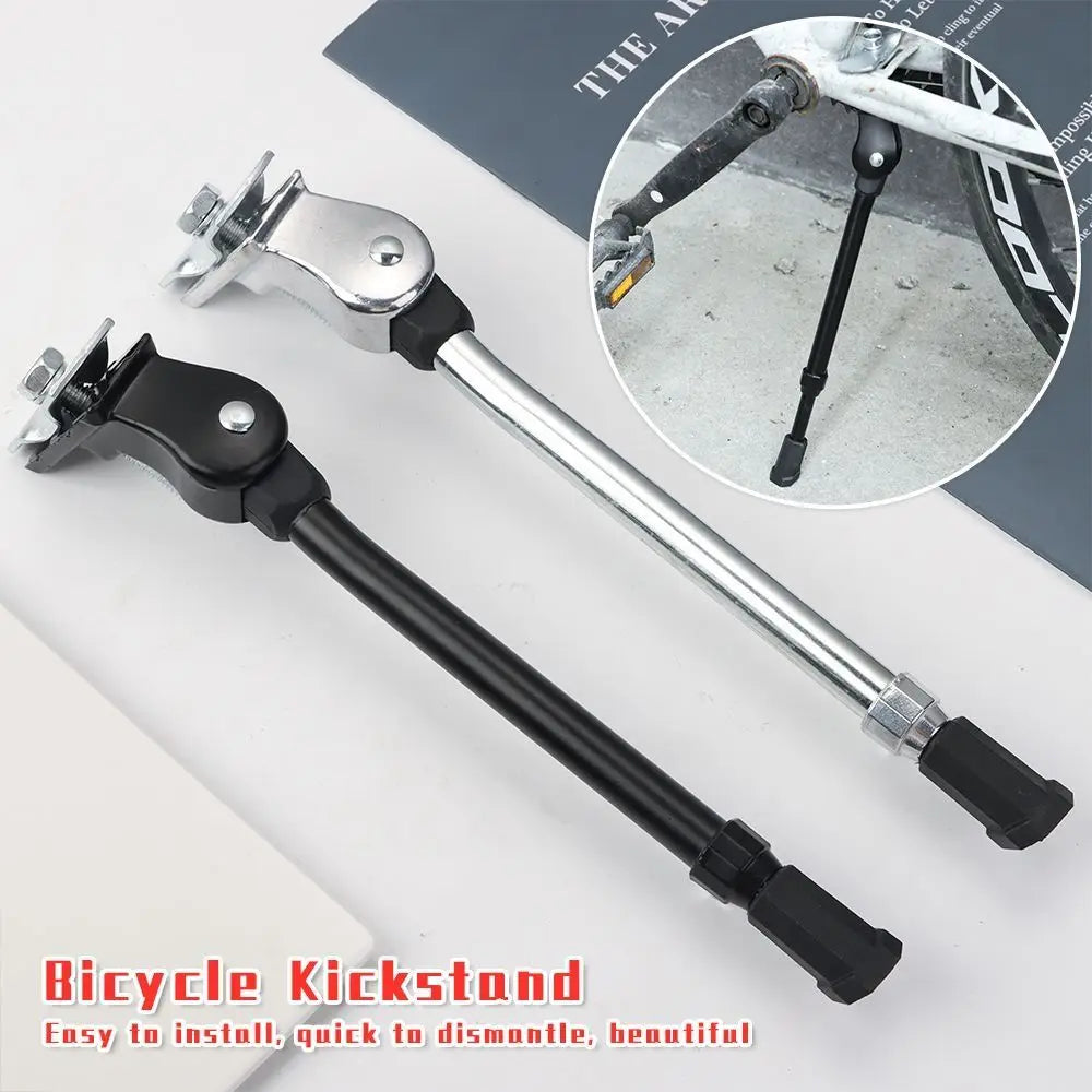 Bike Kick Stand Cycle Adjustable Alloy Foot Heavy Duty Prop Bicycle Mountains Sports Black Silver Oasis Select
