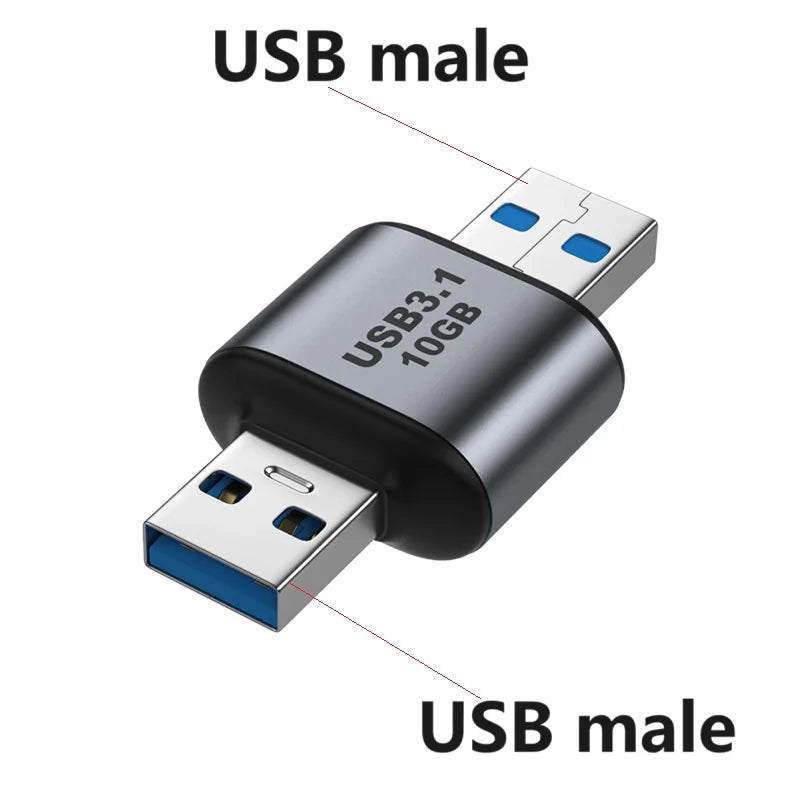 USB C to USB 3.1 Adapter OTG 10Gbps Fast Data Transfer Type-C 3A Charging Converter Adapter for Laptop PC Charger Power Bank Oasis Select USB3.1 M to USB3.1 M