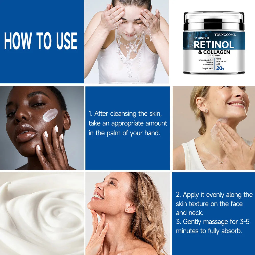 Retinol & Collagen Anti-Aging Cream - 72H Hydration, Wrinkle Reduction, Firming Face Moisturizer for All Skin Types, Non-Greasy Oasis Select