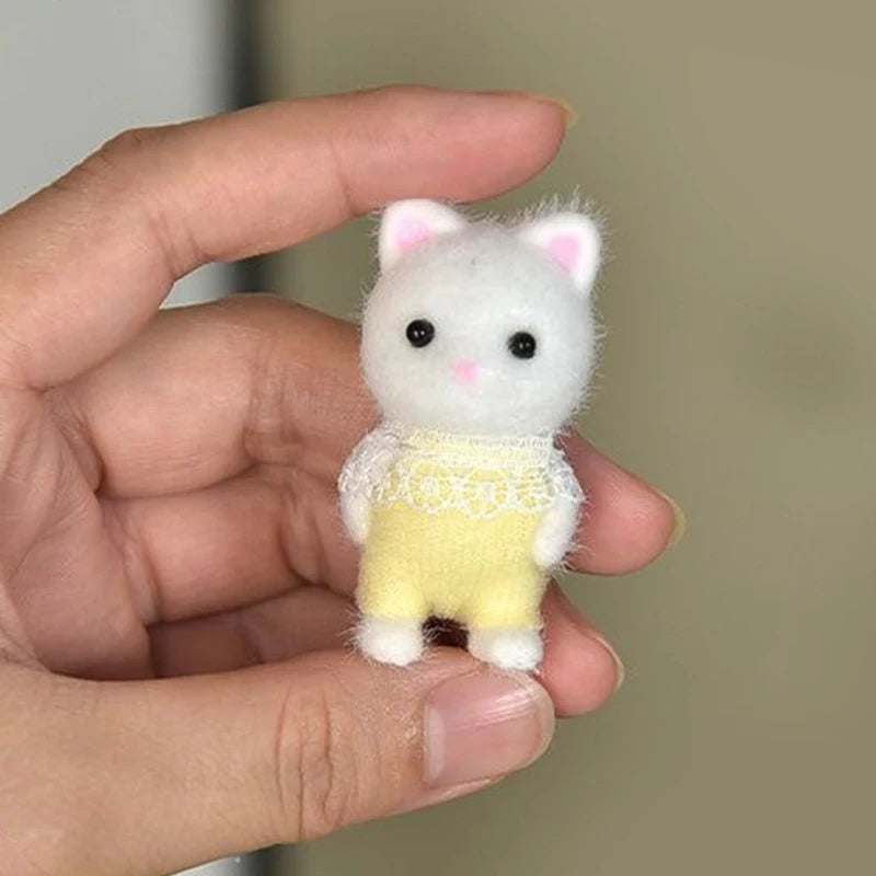 1pcs Flocking Cat Model Plush Dolls Figurines Anime Toys Table Decoration Birthday Party Gift Oasis Select