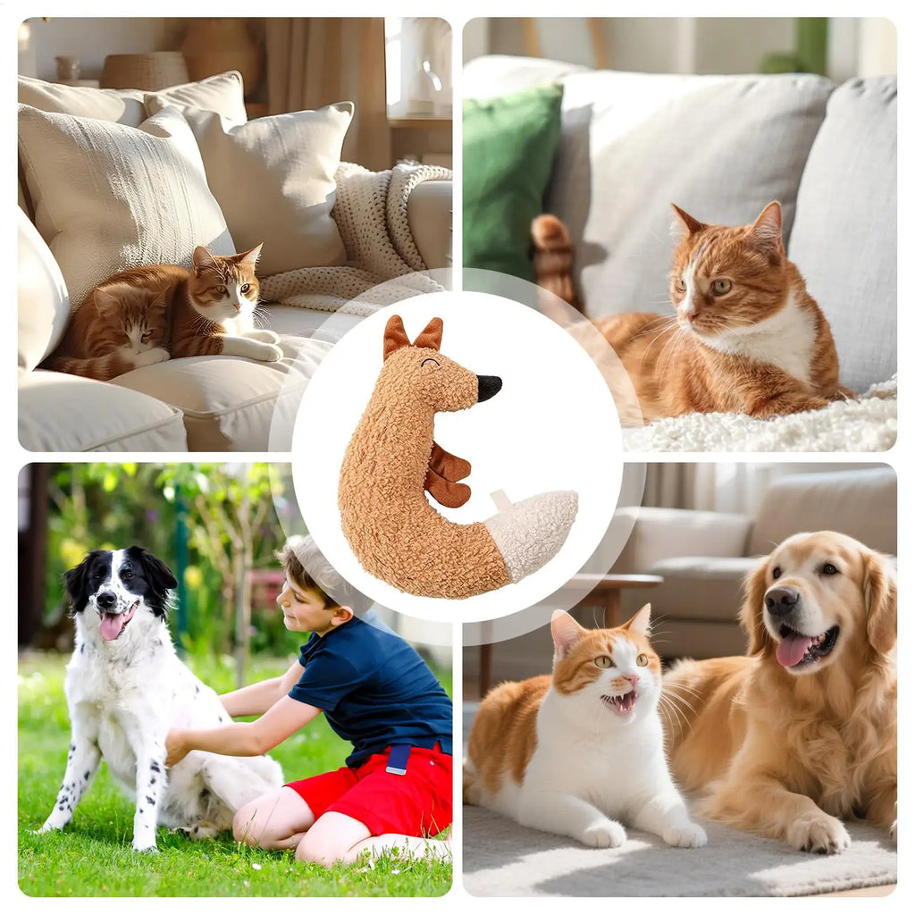 Cat Dog Chew Toys for Aggressive Chewers Cats Dogs Chew Squeak Toy Cats Dogs Interactive Plaything Plush Doll Pet Supplies Oasis Select