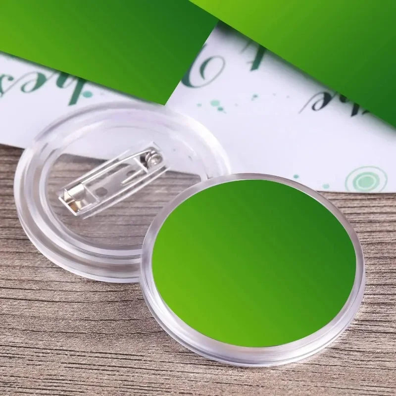 10/30/50PCS Acrylic Badge Pins with Snap Closure Reusable Transparent Pins for DIY Crafts Photo Walls and Custom Buttons