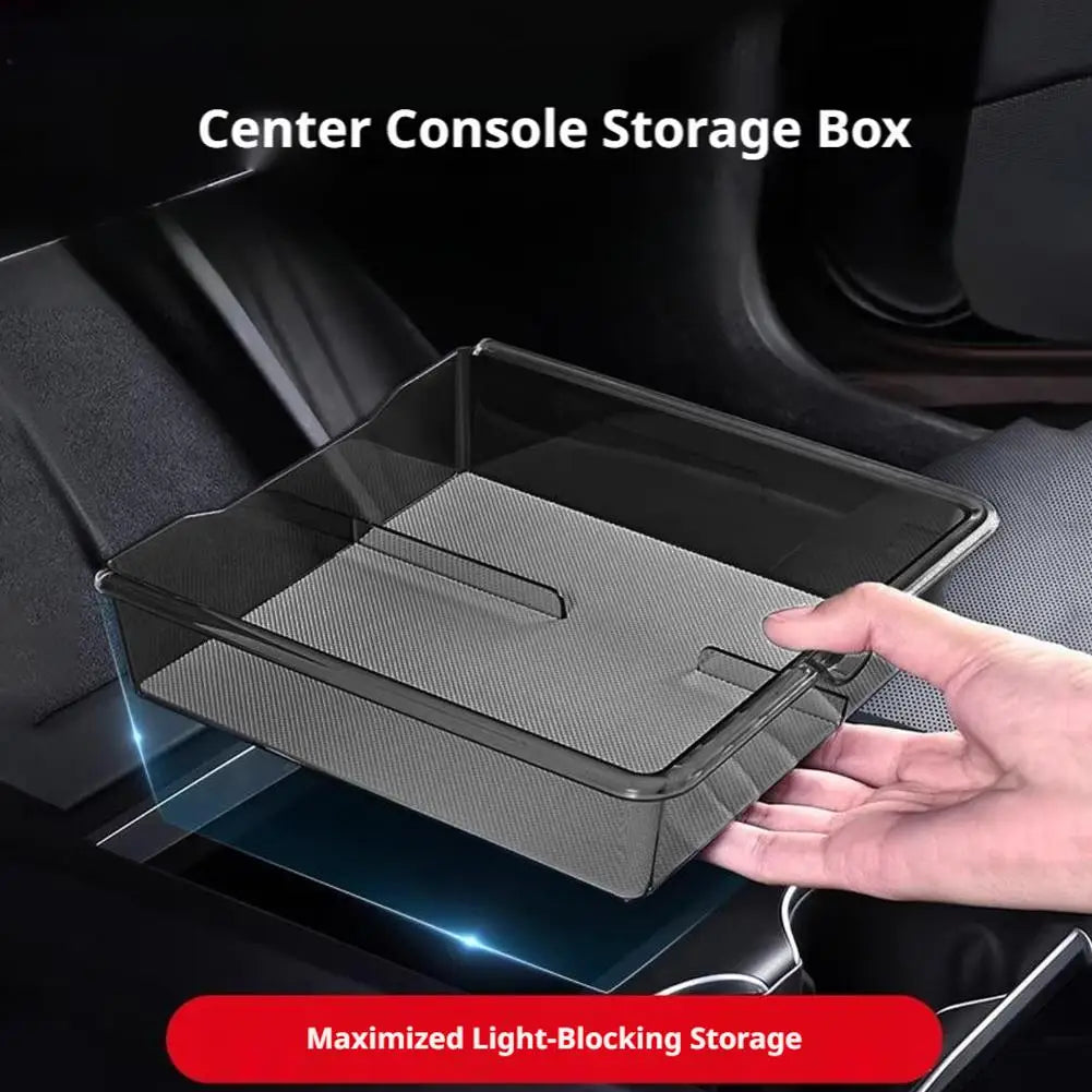 ABS Armrest Box Storage Silicone Mat Center Console Organizer For Tesla Model YL Juniper Console Organizer Box Accessories Oasis Select